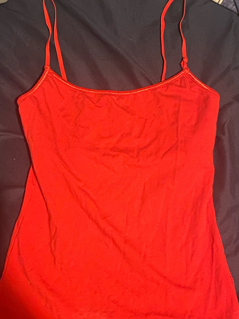 Red Spaghetti Strap Women's Tank Top - Classic Slim Fit size small